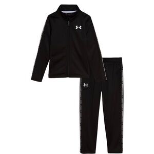 New Under Armour Track Suit joggers 2 piece Set Black Size 2T NWT
